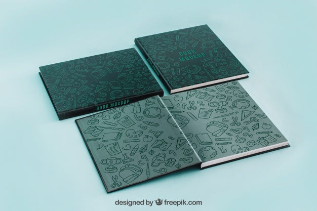 Book Cover Mockup Of Four Psd