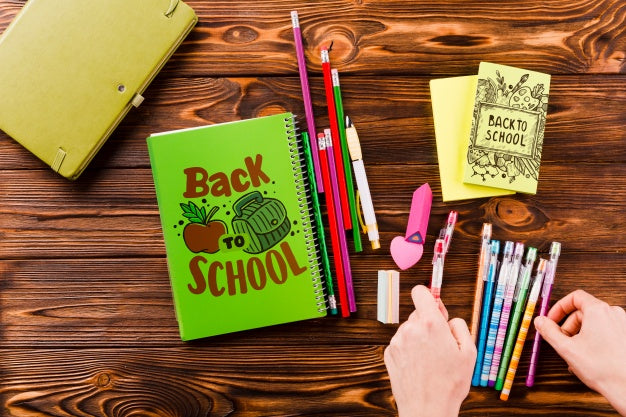Book Cover Mockup With Back To School Concept Psd