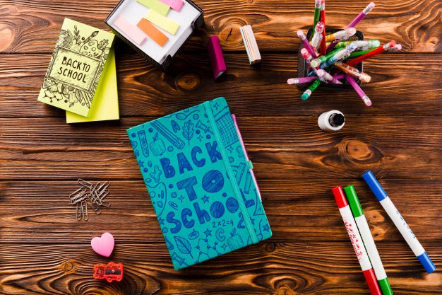 Book Cover Mockup With Back To School Concept Psd