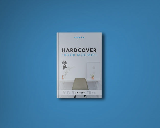 Book Cover On Blue Background Mock Up Psd