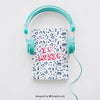 Book Cover Template With Headphones Psd