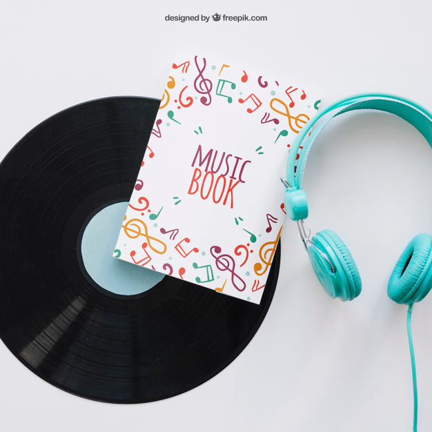 Book Cover Template With Vinyl Psd