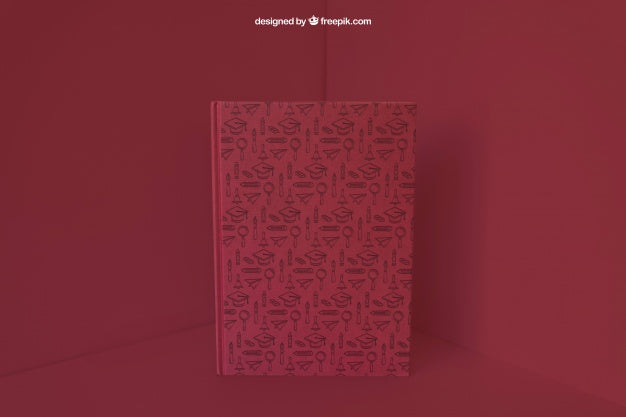 Book In Corner With Red Color Effect Psd