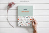 Book Mock Up With Flower Psd