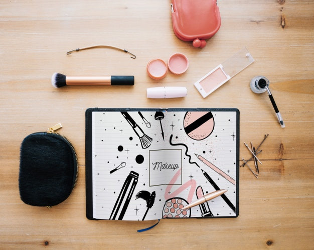Book Mockup With Cosmetic Concept Psd