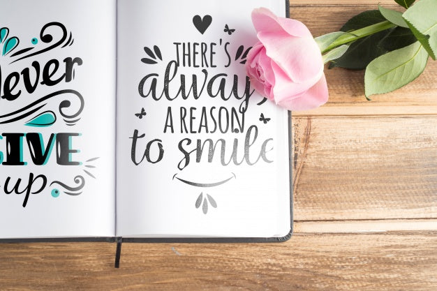 Book Mockup With Floral Decoration Psd