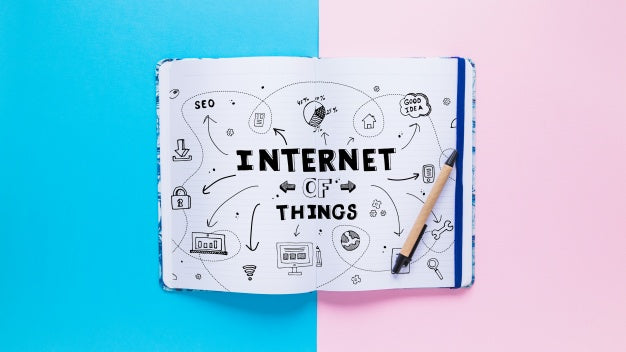 Book Mockup With Internet Of Things Concept Psd