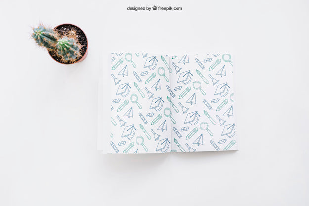 Book Template With Cactus Psd