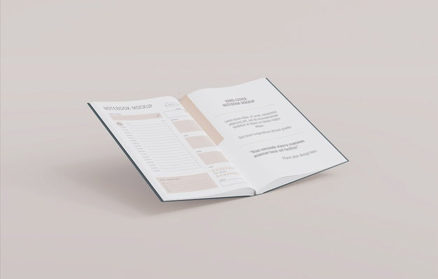 Book With Bookmark Design Mockup Psd