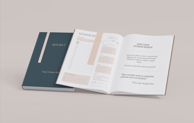Book With Bookmark Design Mockup Psd