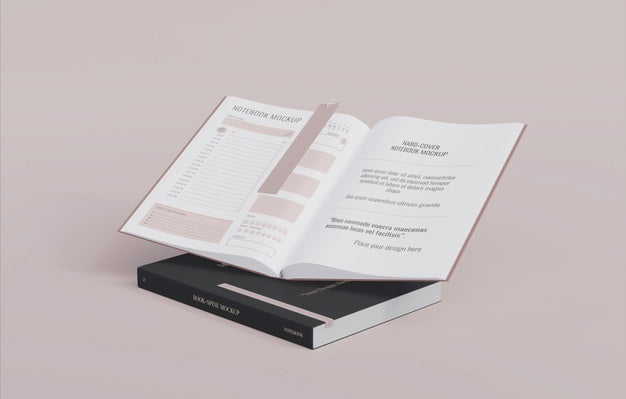 Book With Bookmark Design Mockup Psd