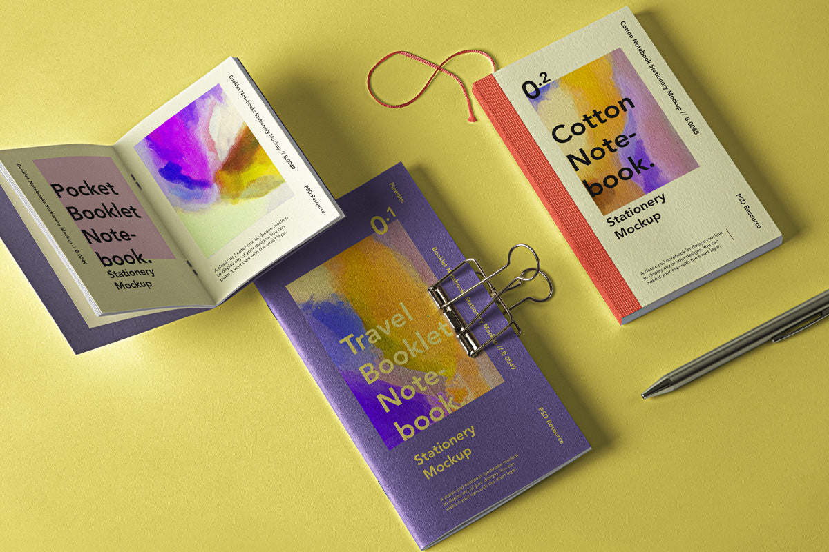 Booklet Notebook Psd Mockup Set