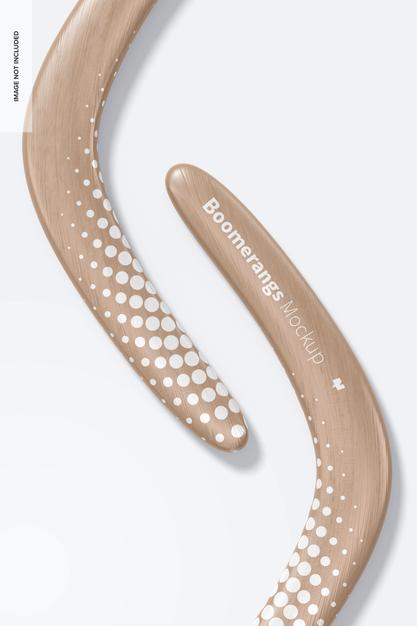 Boomerangs Mockup, Close Up Psd