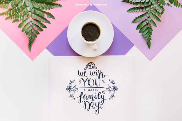 Botanical Mockup With Coffee Psd