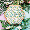 Botanical Mockup With Hexagonal Frame And Leaves Psd