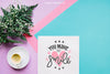 Botanical Mockup With Paper And Coffee Psd