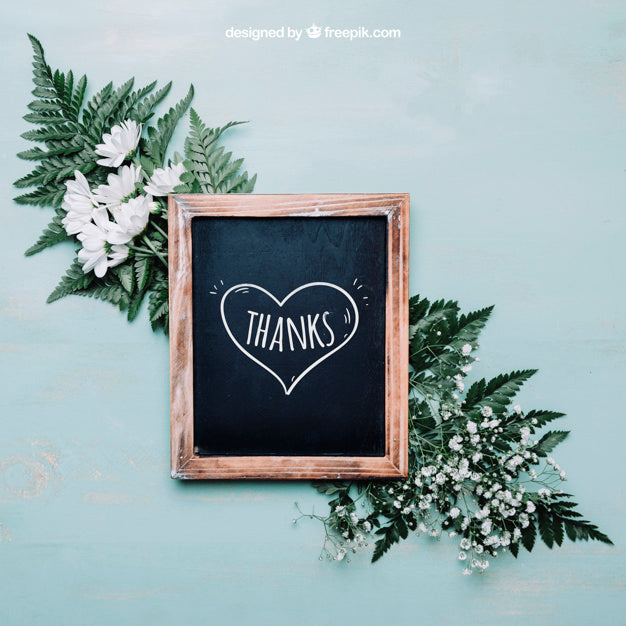 Botanical Mockup With Slate On Big Leaves Psd