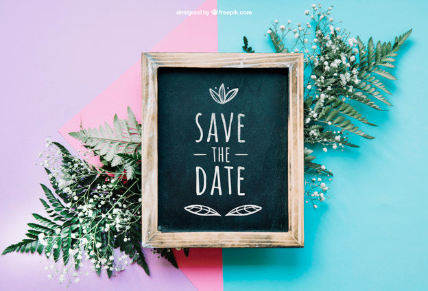 Botanical Mockup With Slate On Leaves Psd