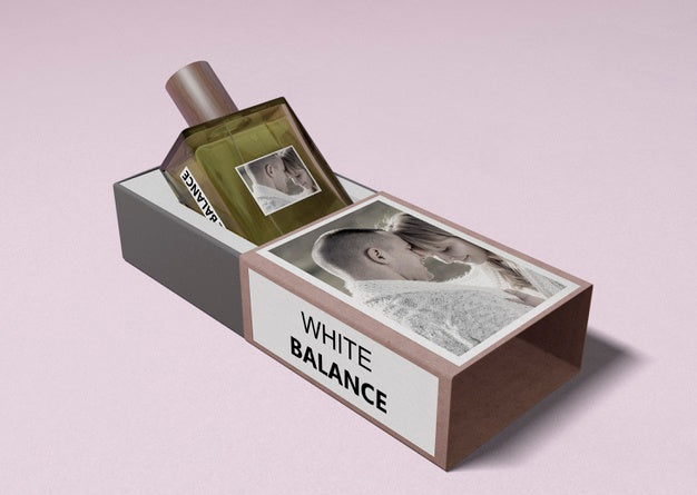 Bottle Of Perfume In Open Box Psd