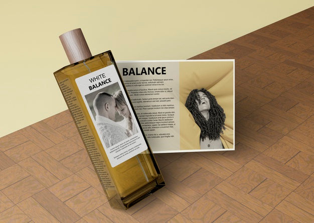 Bottle Of Perfume In Rectangle Shape Psd