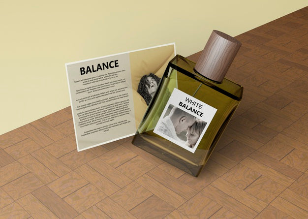 Bottle Of Perfume In Square Shape Psd