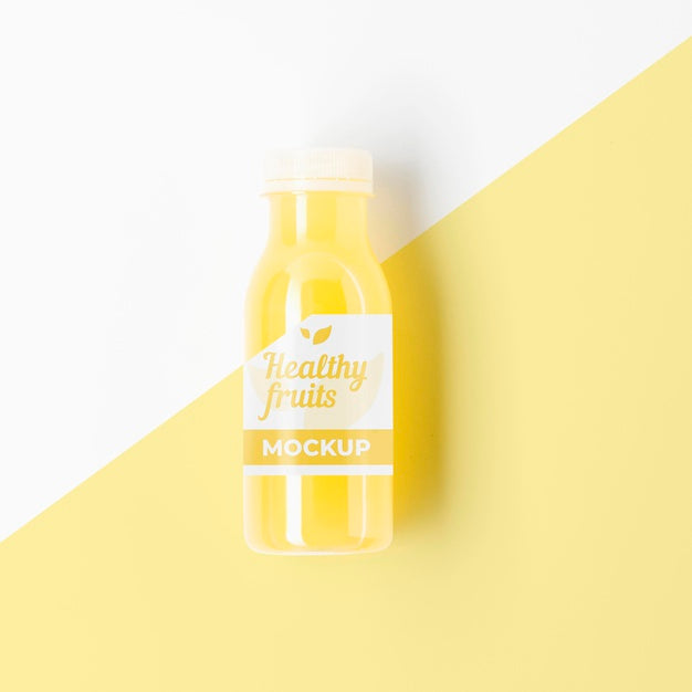 Bottle Of Yellow Smoothie Mock-Up Psd