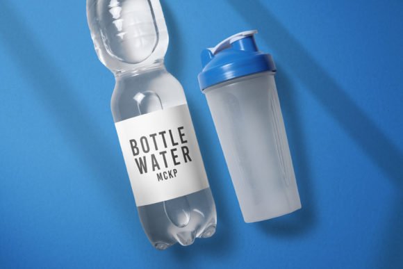 Bottle Water and Shaker Mockup PSD