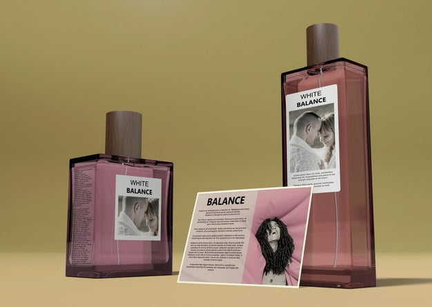 Bottles Of Flavored Perfume On Table Psd