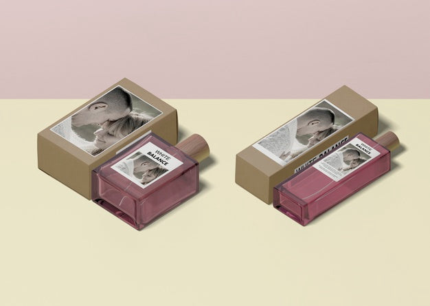Bottles Of Perfumes Beside Box Psd