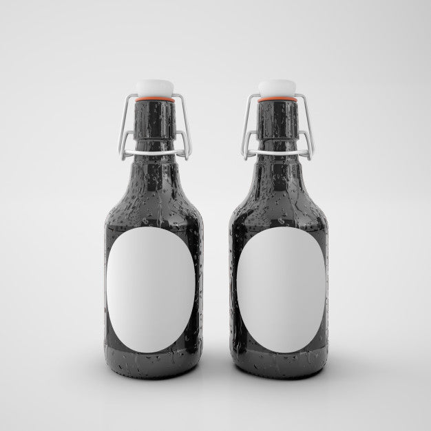 Bottles With Blank Label Psd