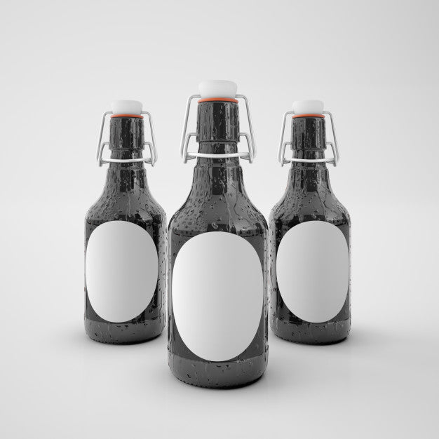 Bottles With Blank Label Psd