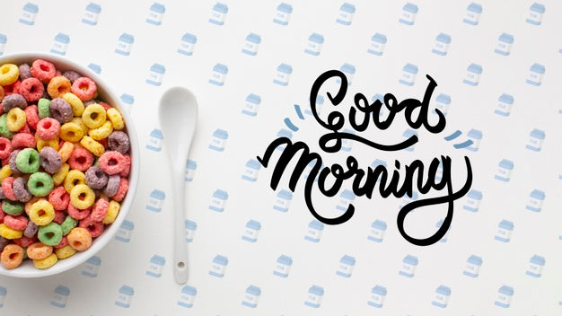 Bowl With Cereals On Table Mock-Up Psd