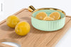 Bowl With Handle Mockup, With Lemons Psd