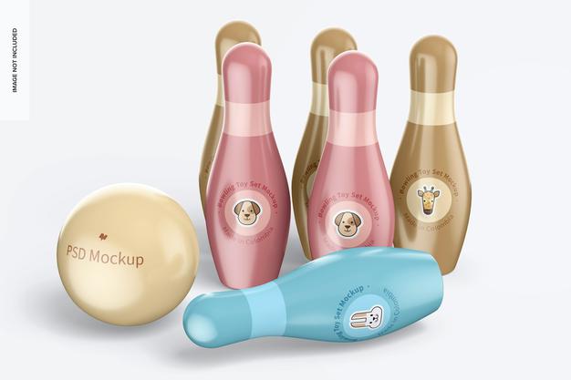 Bowling Toy Set Psd Mockup Psd