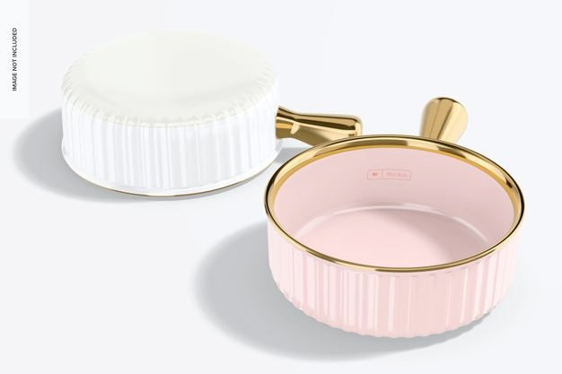 Bowls With Handle Mockup, Top And Back View Psd