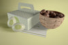 Box And Bowl With Easter Eggs On Table Psd