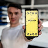 Boxing Athlete Holding A Mock-Up Phone Psd
