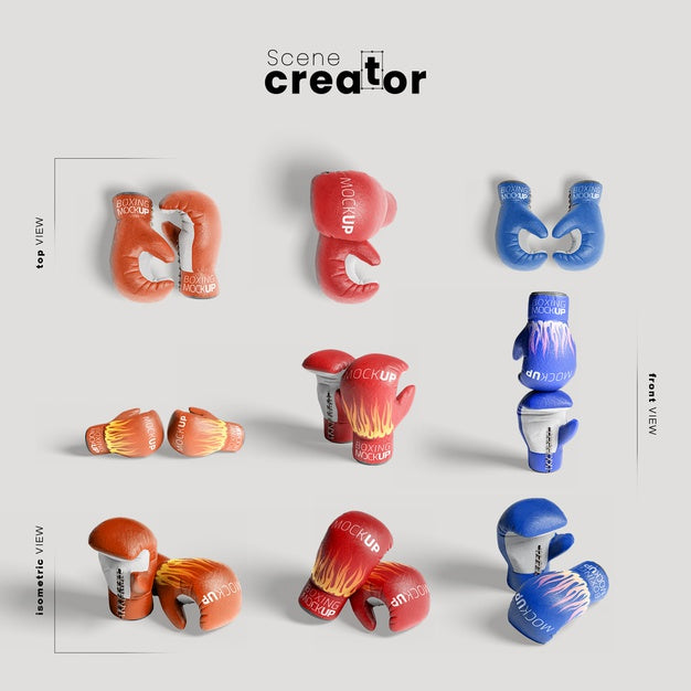 Boxing Gloves For Training Mock-Up Psd