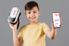 Boy Holding Virtual Reality Headset With Phone Mock-Up Psd