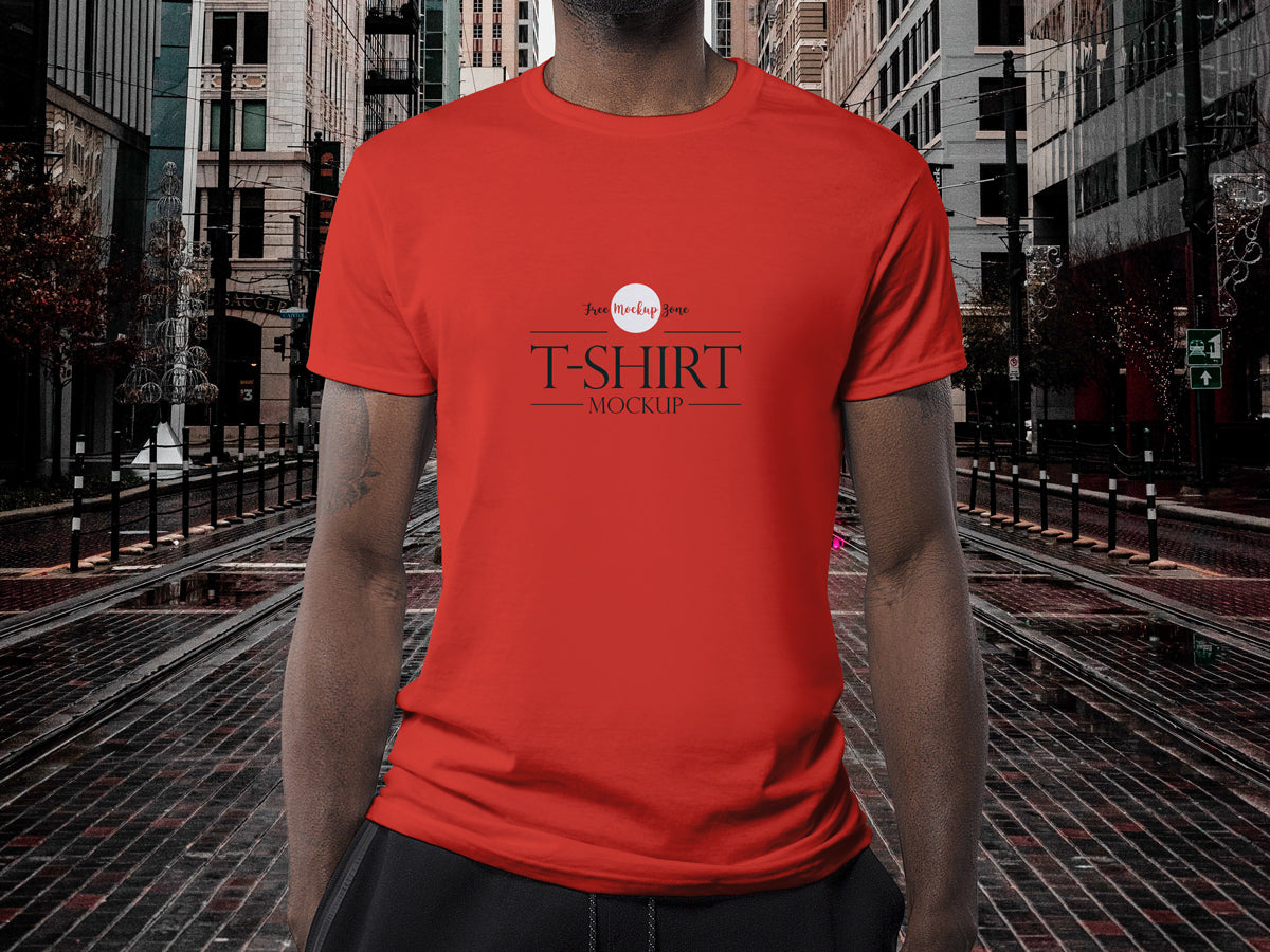 Boy Wearing T-Shirt Mockup Psd 2019