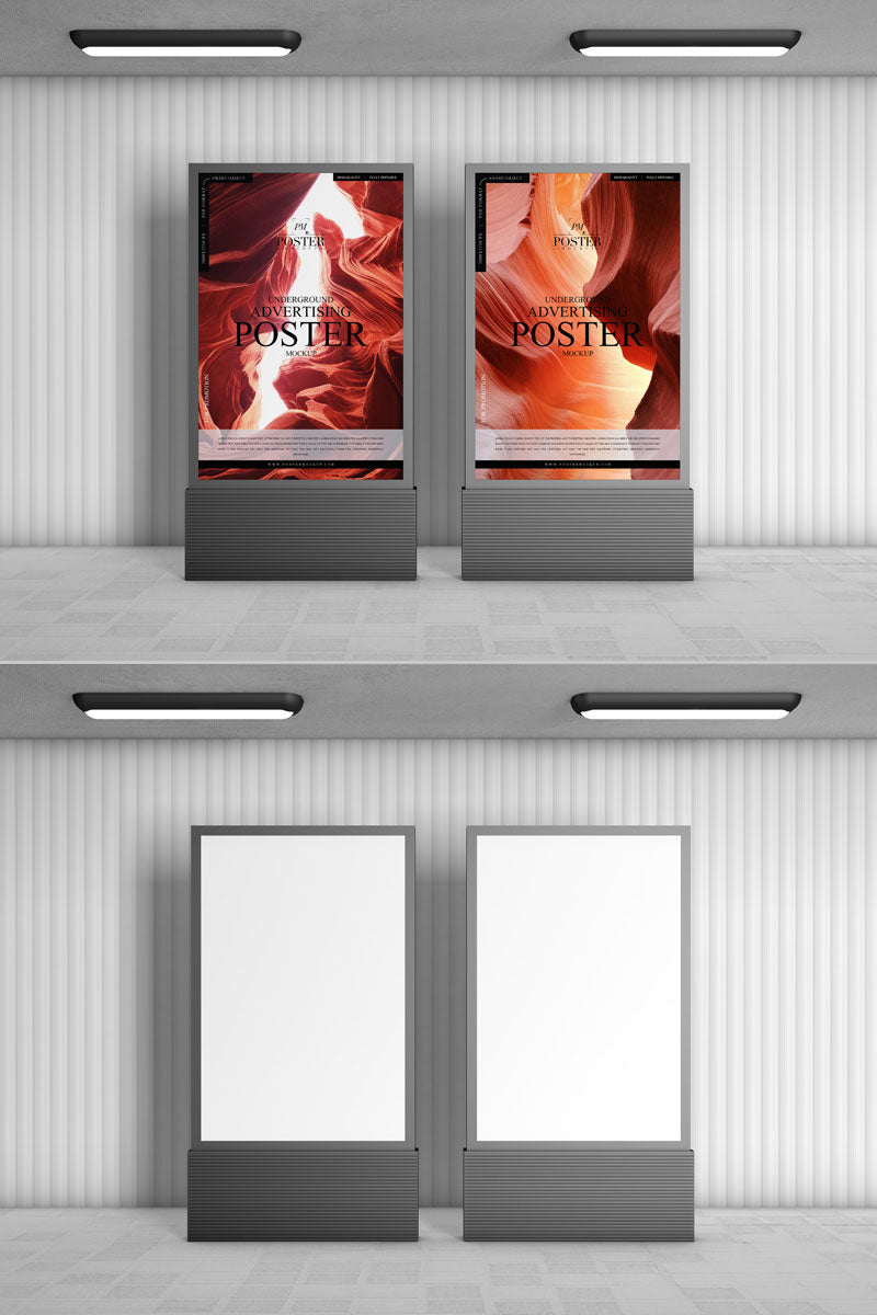 Brand Advertising Stands Poster Mockup