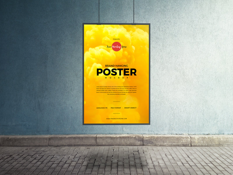 Brand Hanging Psd Poster Mockup Design