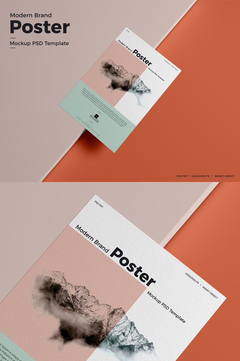 Brand Modern Poster Mockup Psd Template For Presentation