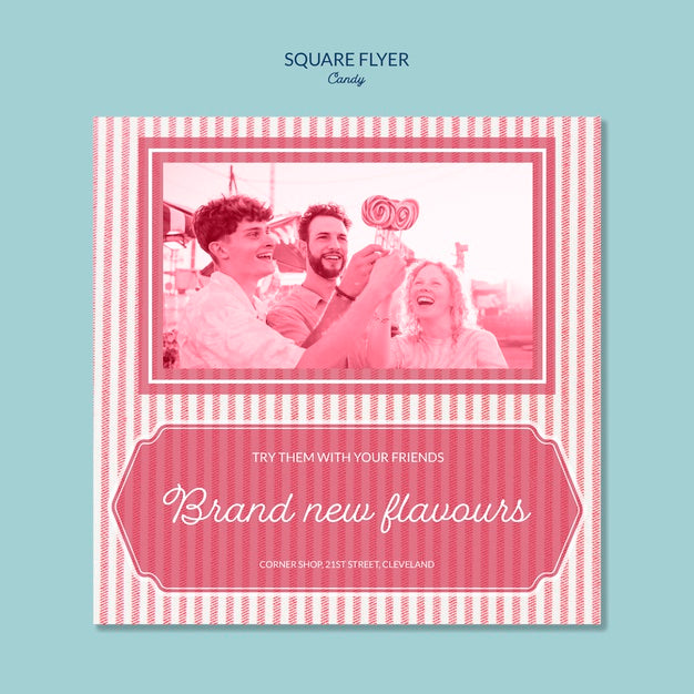 Brand New Flavours Candy Shop And Happy Family Psd