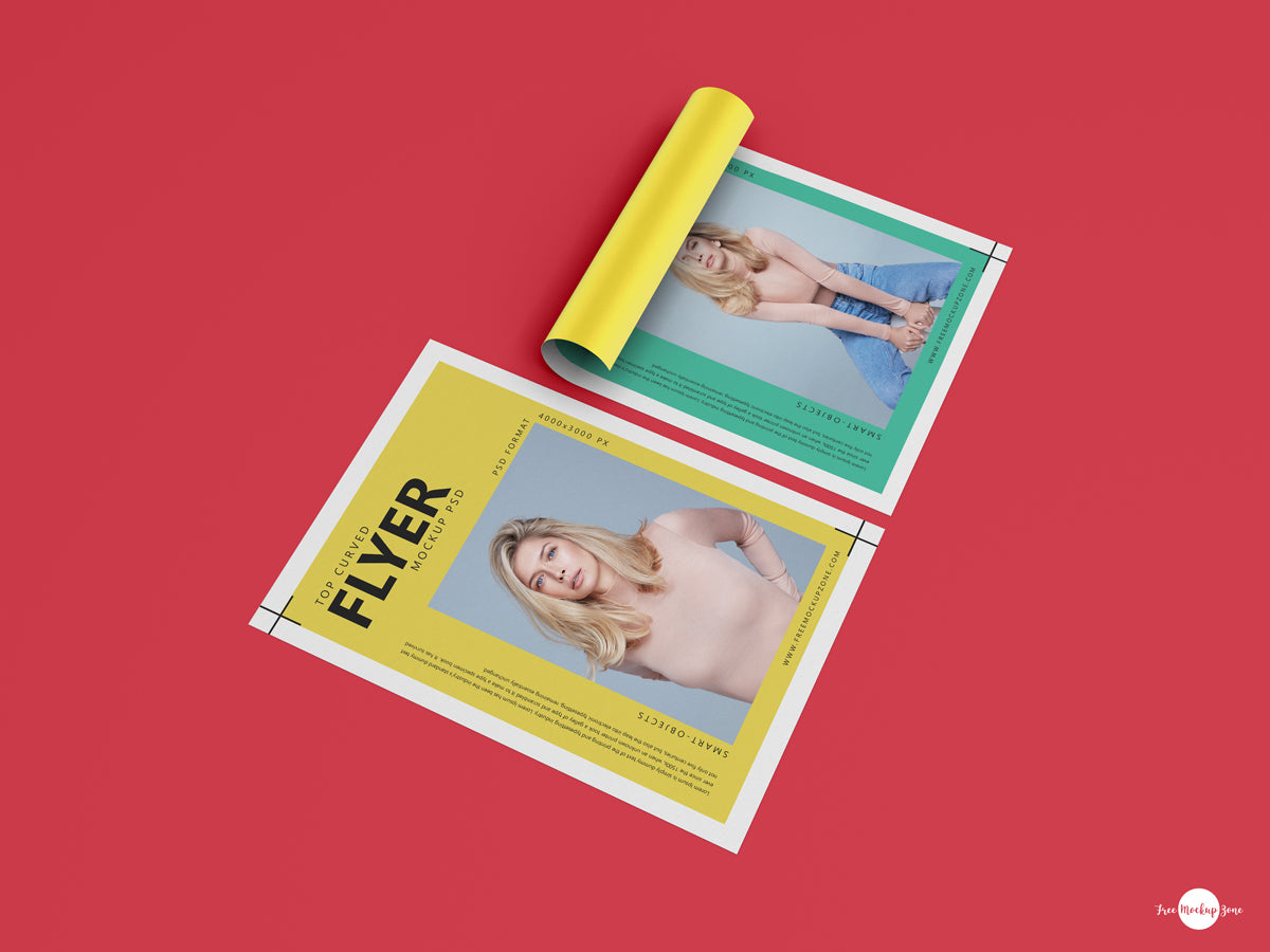 Brand Paper Curved Flyer Mockup Psd 2019