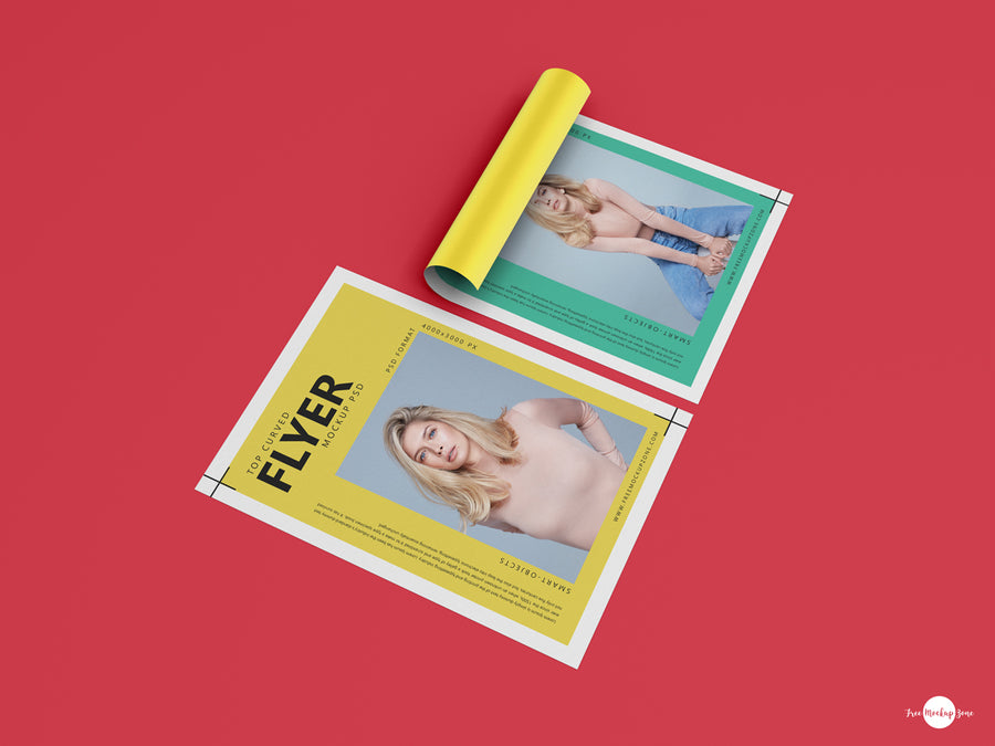 Brand Paper Curved Flyer Mockup Psd 2019