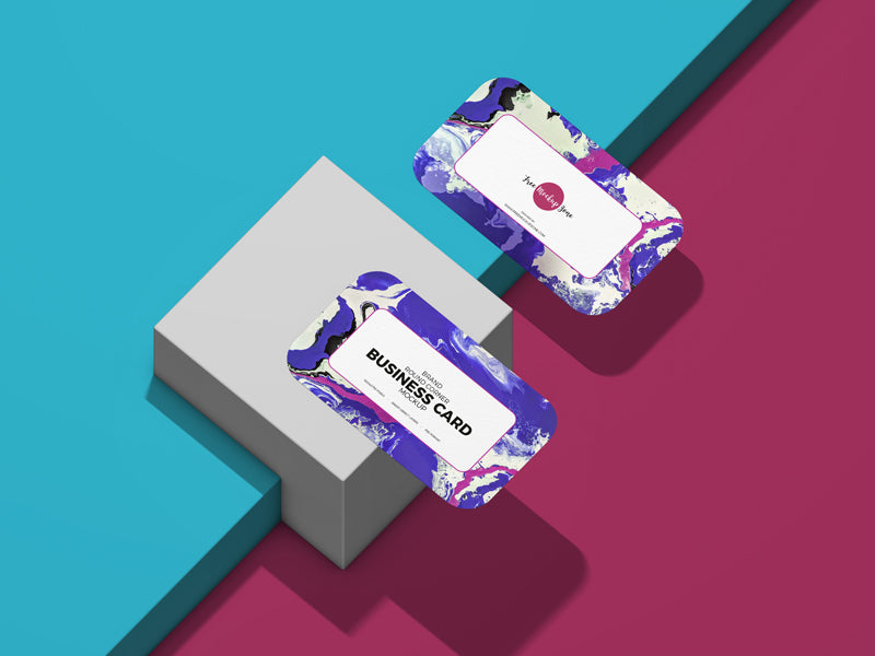 Brand Round Corner Business Card Mockup