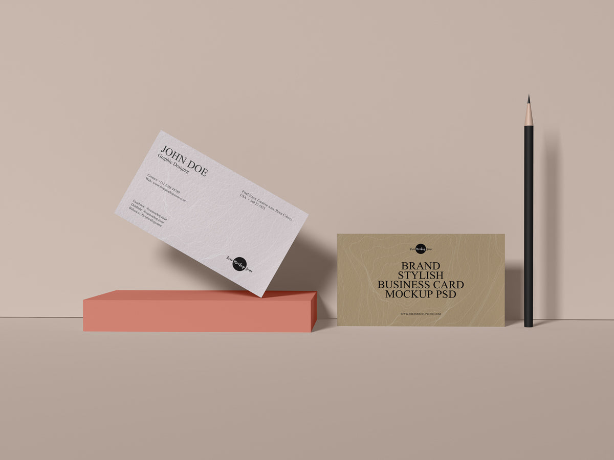 Brand Stylish Business Card Mockup Psd 2019