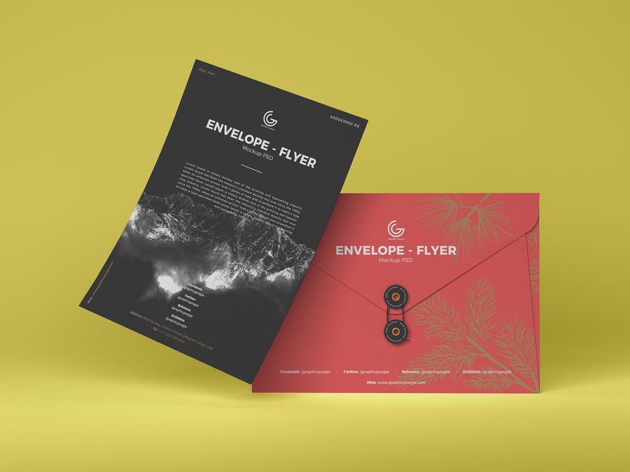 Branding Flyer With Envelope Mockup Psd