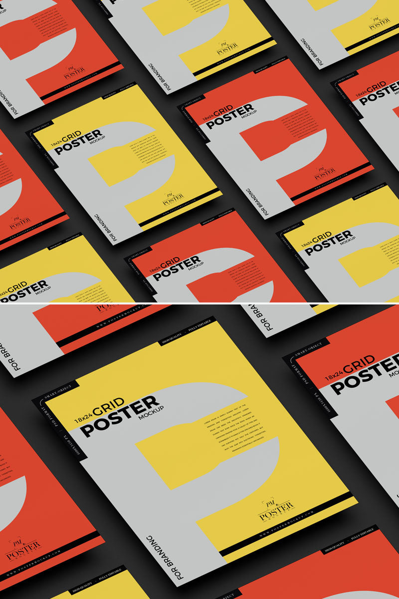 Branding Grid Style Poster Mockup